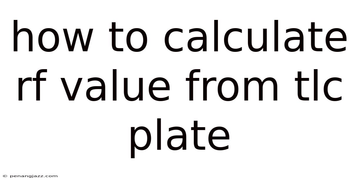 How To Calculate Rf Value From Tlc Plate