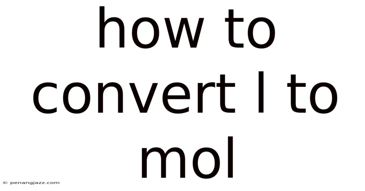 How To Convert L To Mol