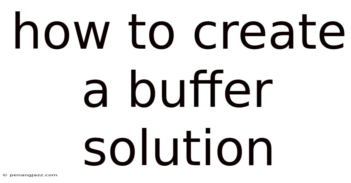 How To Create A Buffer Solution