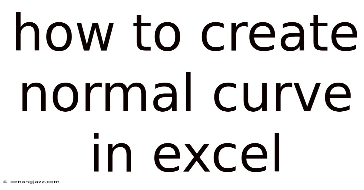 How To Create Normal Curve In Excel