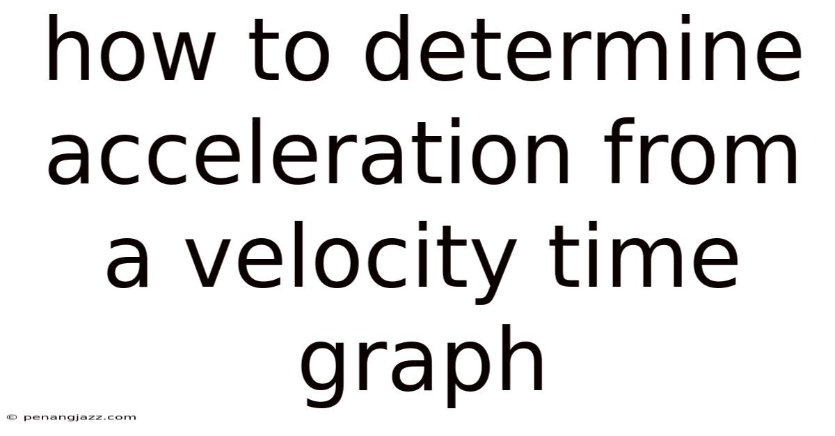 How To Determine Acceleration From A Velocity Time Graph