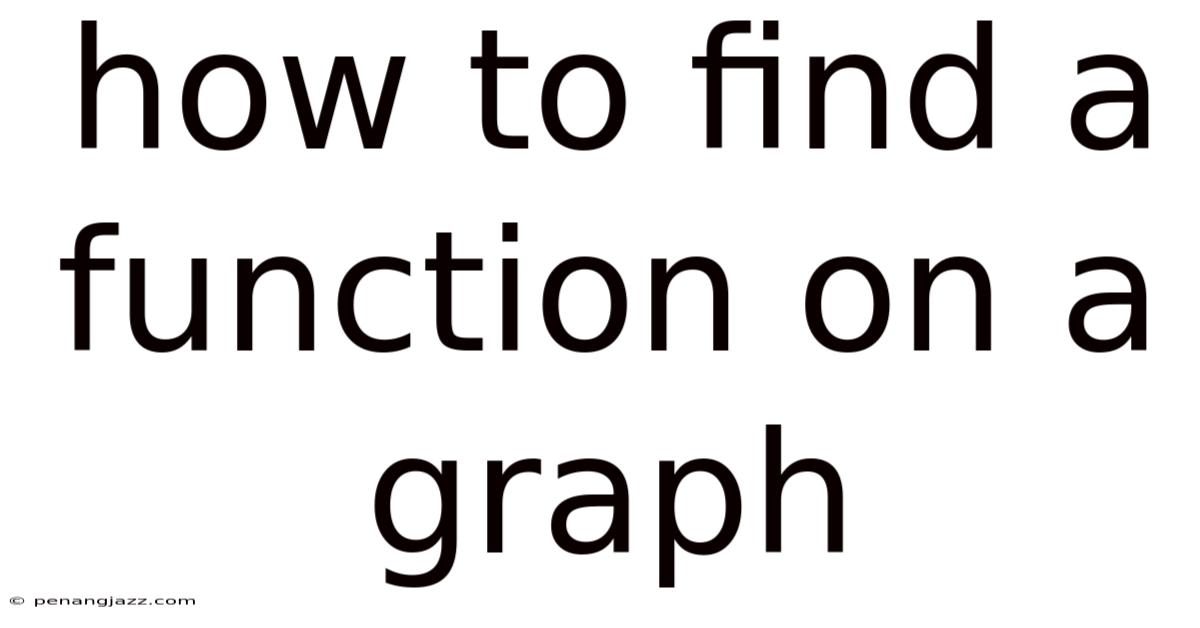 How To Find A Function On A Graph