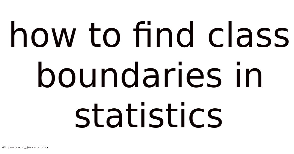 How To Find Class Boundaries In Statistics