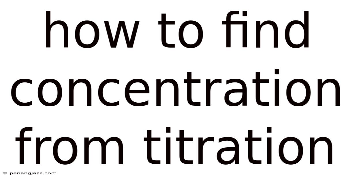 How To Find Concentration From Titration