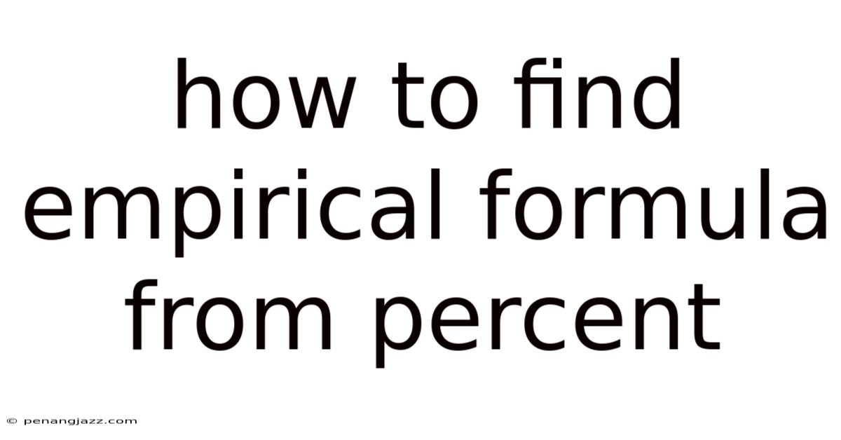 How To Find Empirical Formula From Percent