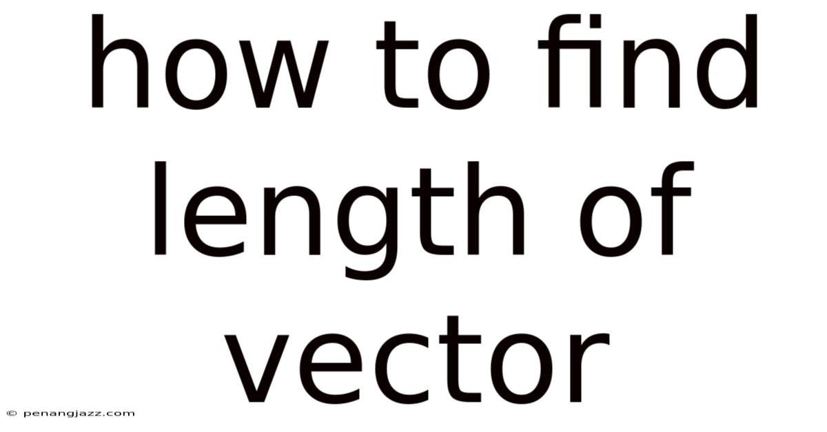 How To Find Length Of Vector
