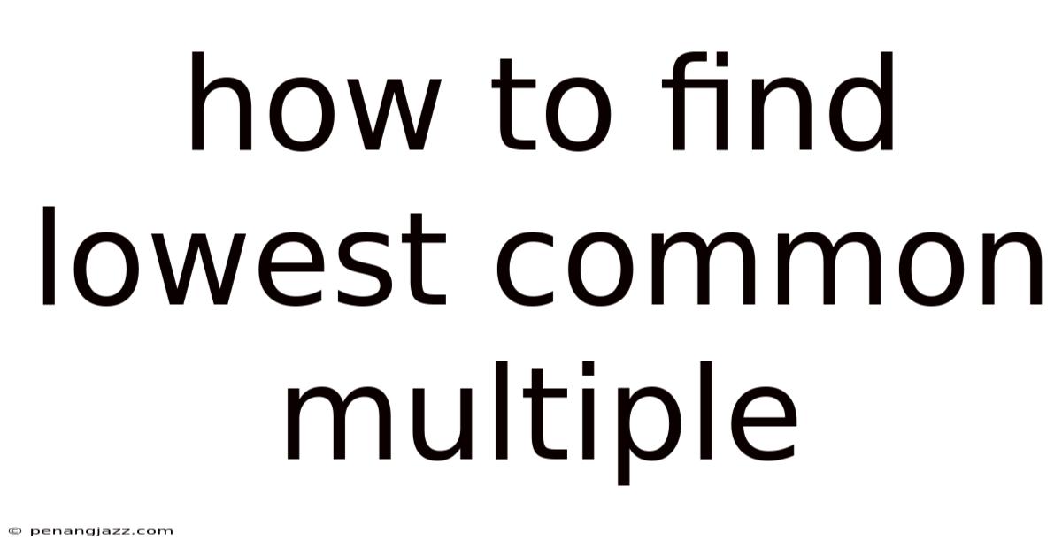 How To Find Lowest Common Multiple