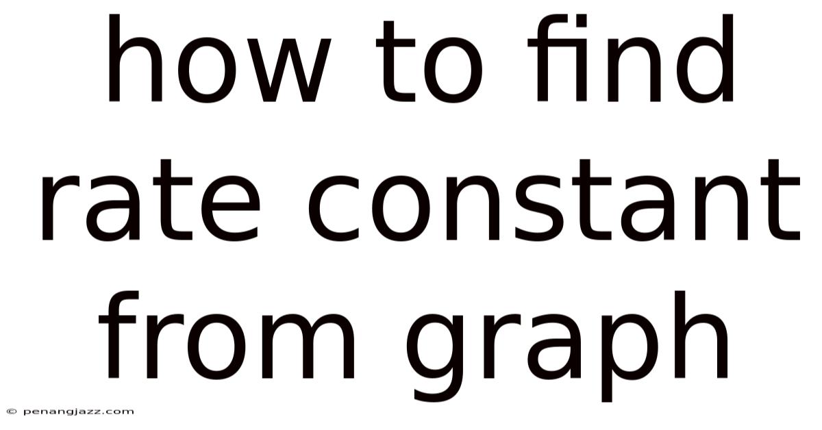 How To Find Rate Constant From Graph