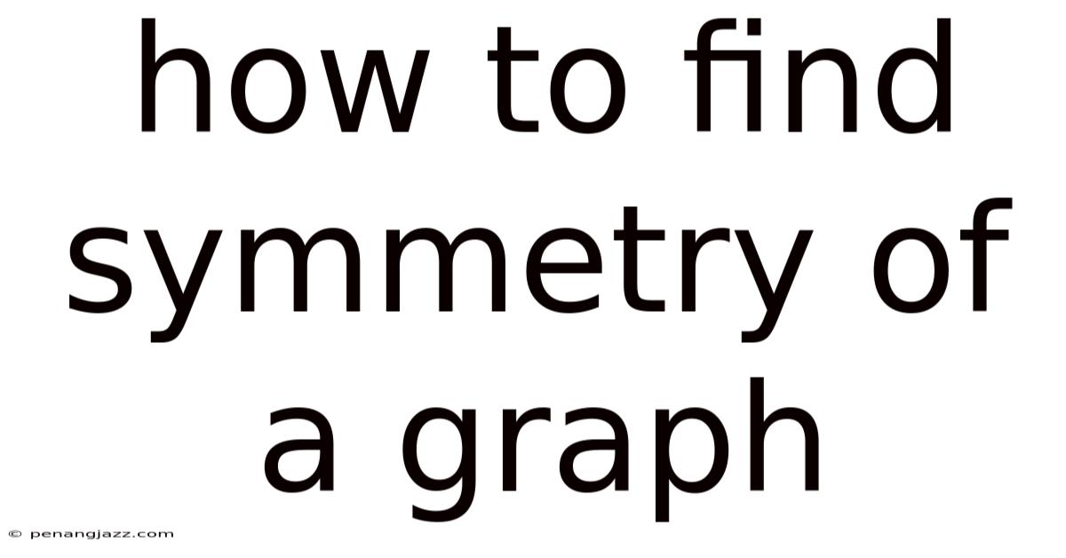 How To Find Symmetry Of A Graph