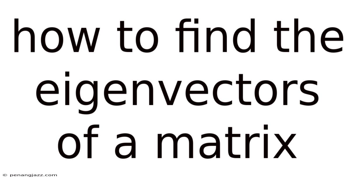 How To Find The Eigenvectors Of A Matrix
