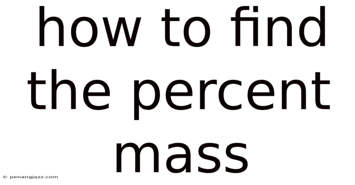 How To Find The Percent Mass