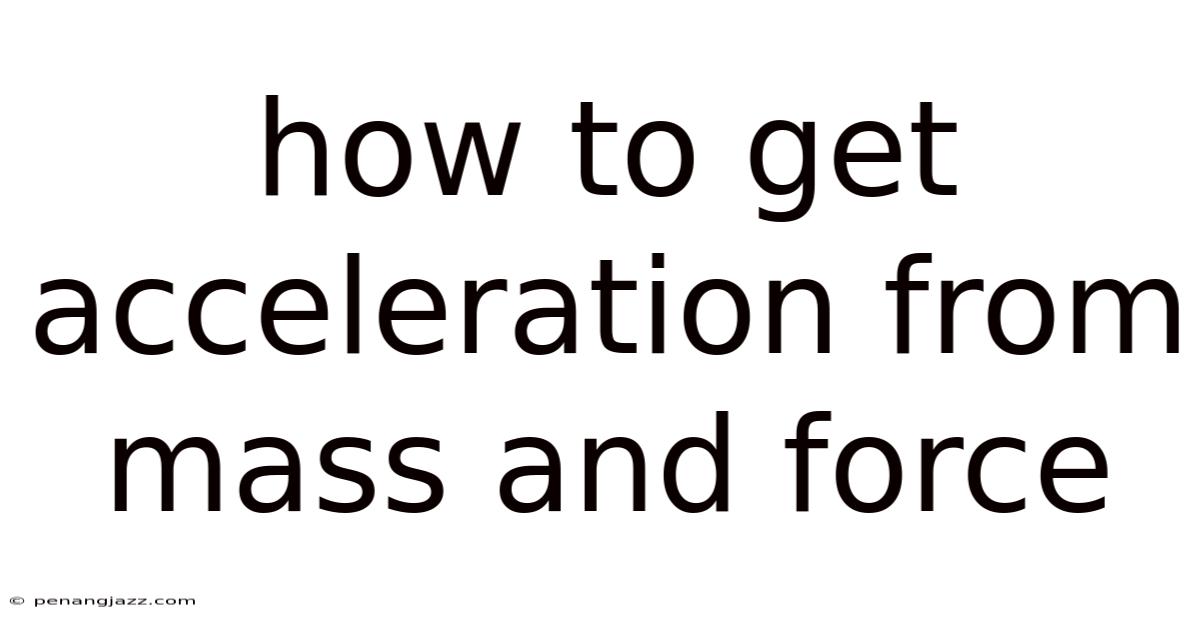 How To Get Acceleration From Mass And Force
