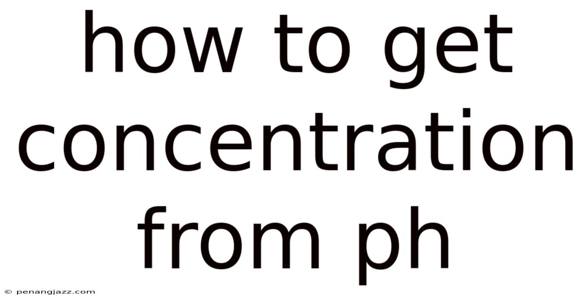 How To Get Concentration From Ph