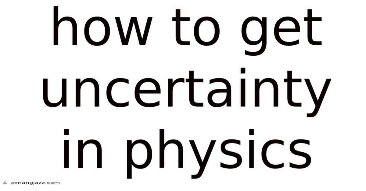 How To Get Uncertainty In Physics