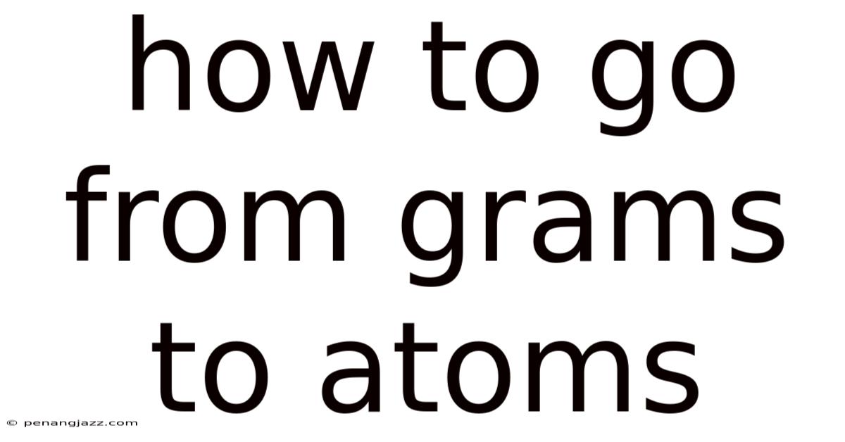 How To Go From Grams To Atoms