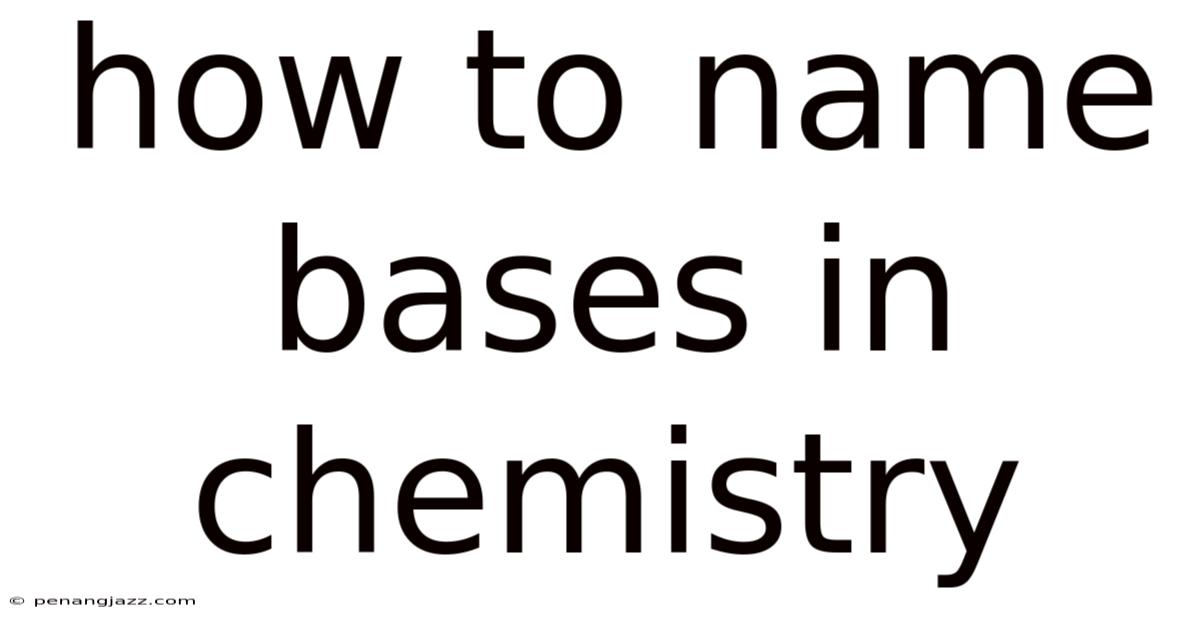 How To Name Bases In Chemistry