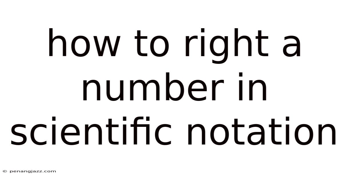 How To Right A Number In Scientific Notation