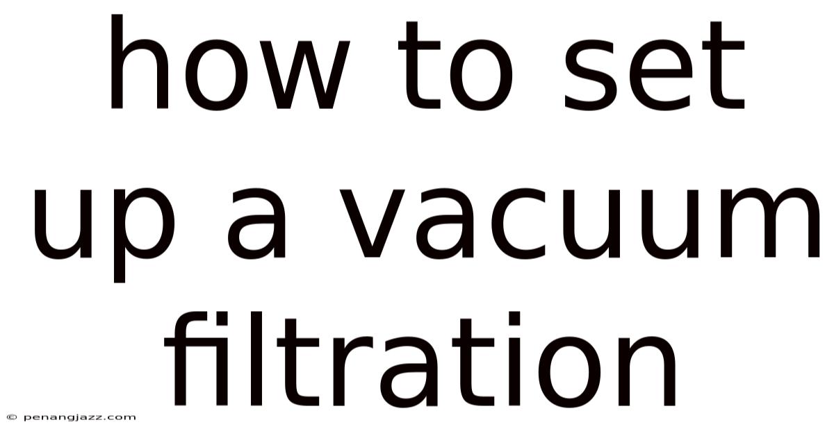 How To Set Up A Vacuum Filtration