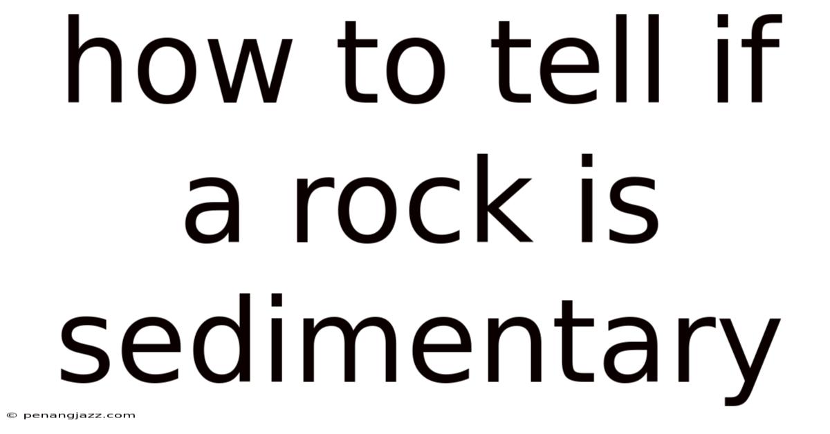 How To Tell If A Rock Is Sedimentary