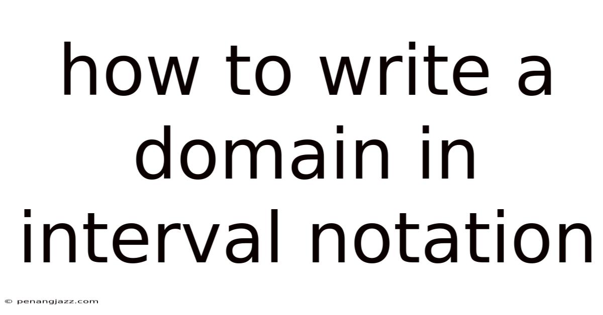 How To Write A Domain In Interval Notation