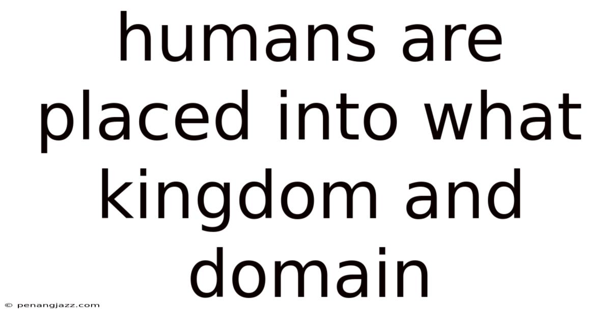 Humans Are Placed Into What Kingdom And Domain
