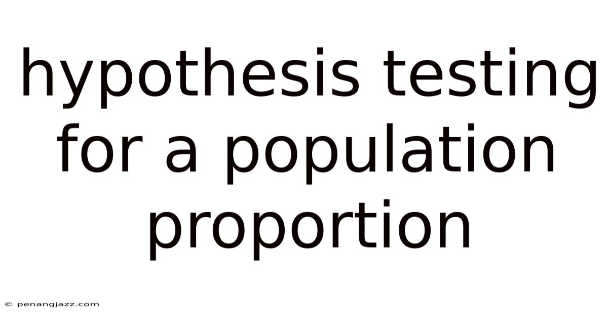 Hypothesis Testing For A Population Proportion