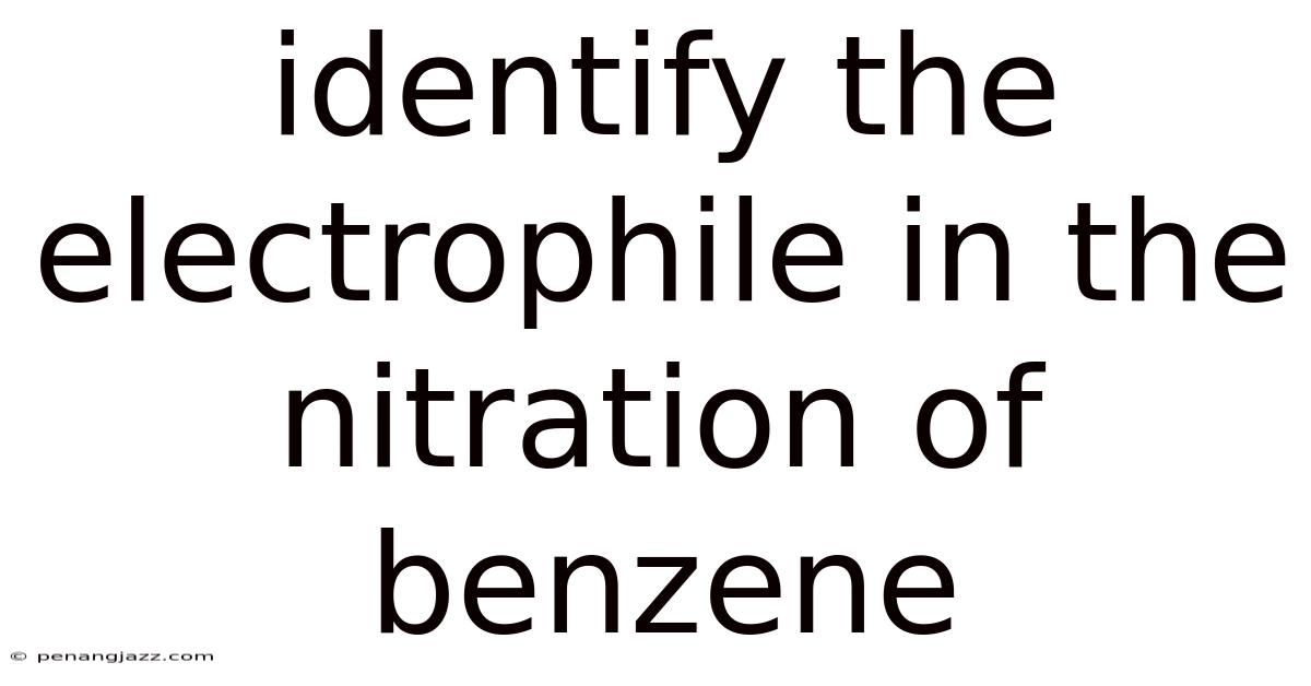 Identify The Electrophile In The Nitration Of Benzene