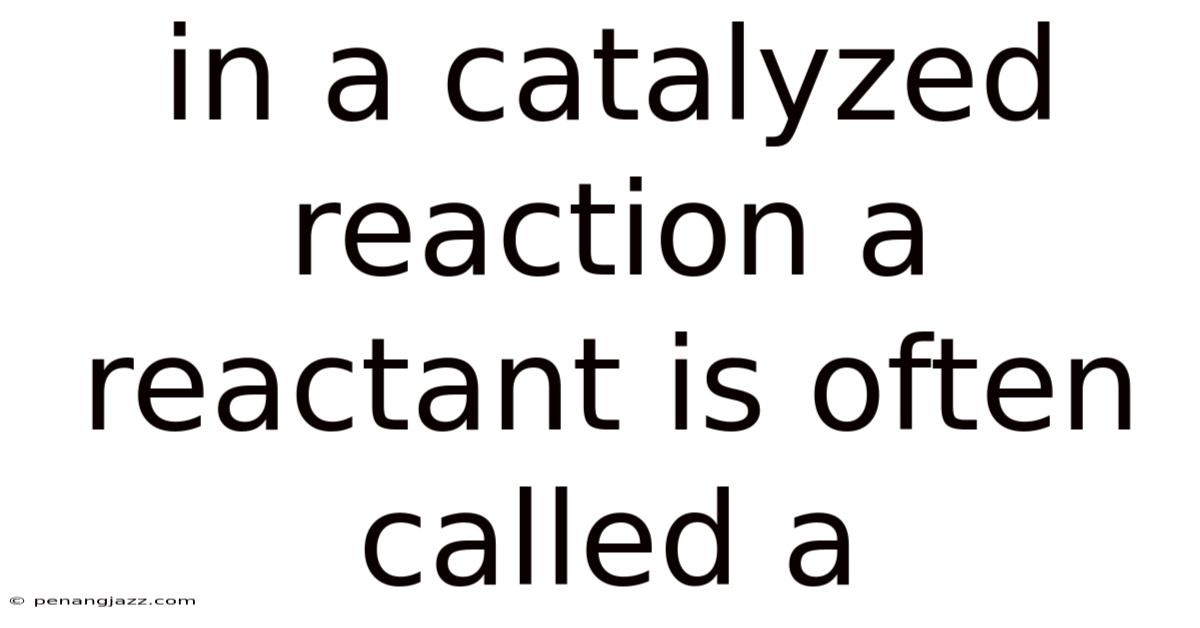 In A Catalyzed Reaction A Reactant Is Often Called A