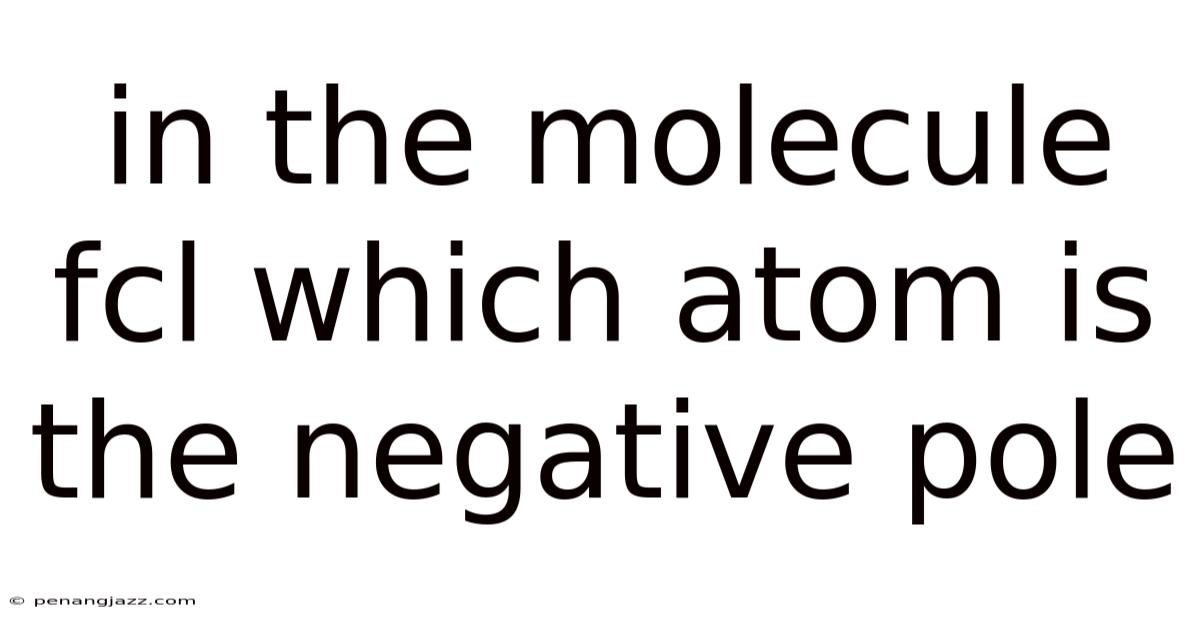 In The Molecule Fcl Which Atom Is The Negative Pole