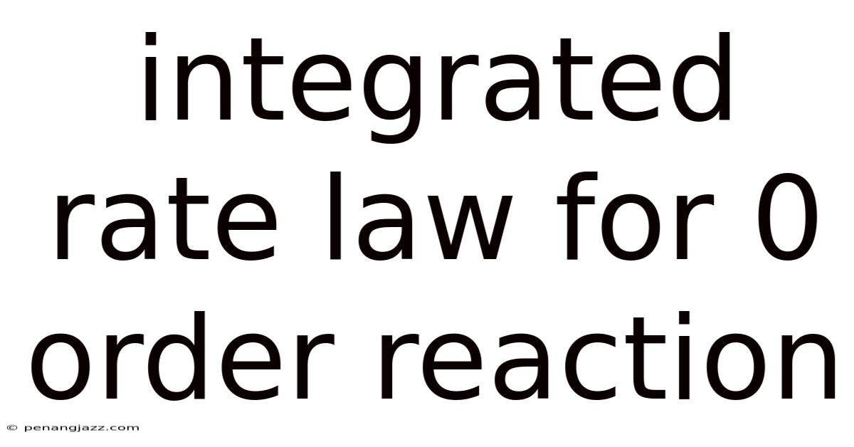 Integrated Rate Law For 0 Order Reaction