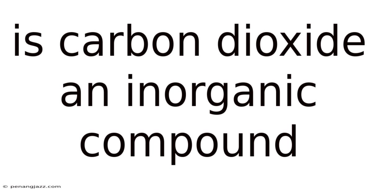 Is Carbon Dioxide An Inorganic Compound