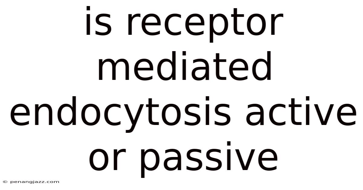Is Receptor Mediated Endocytosis Active Or Passive