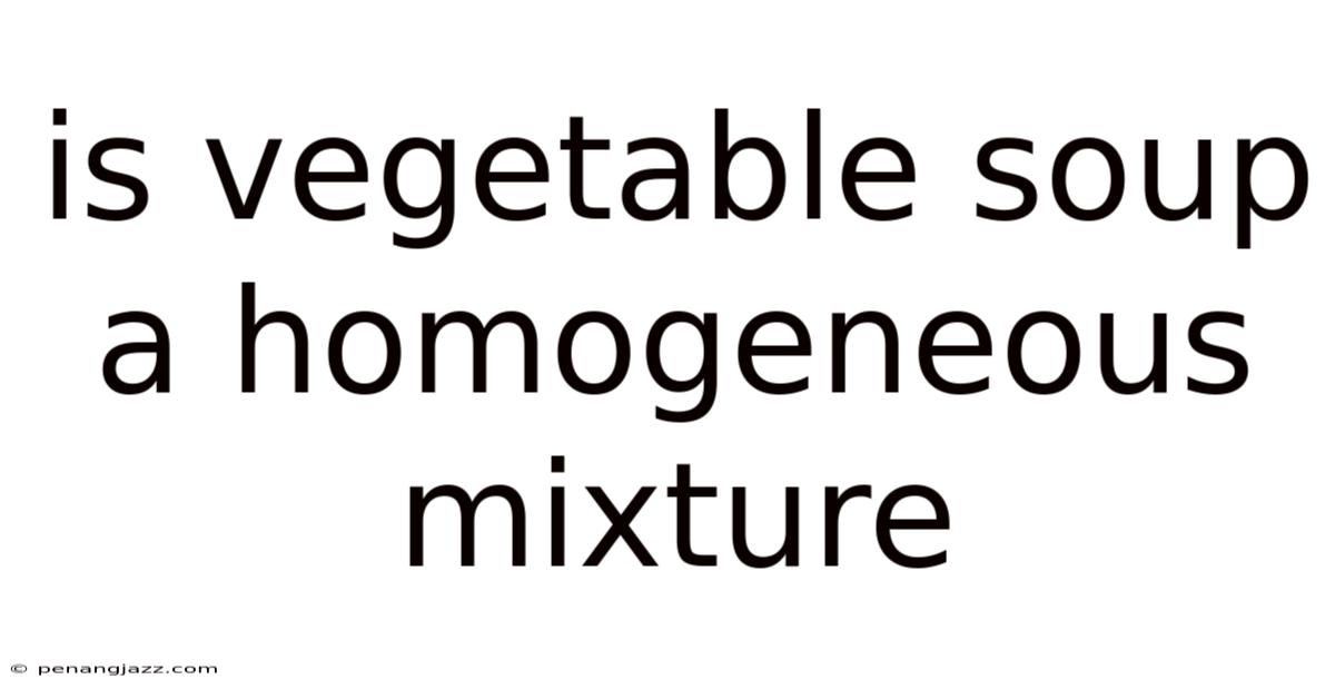 Is Vegetable Soup A Homogeneous Mixture