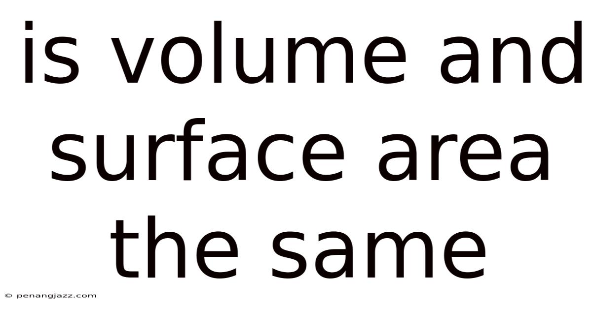 Is Volume And Surface Area The Same