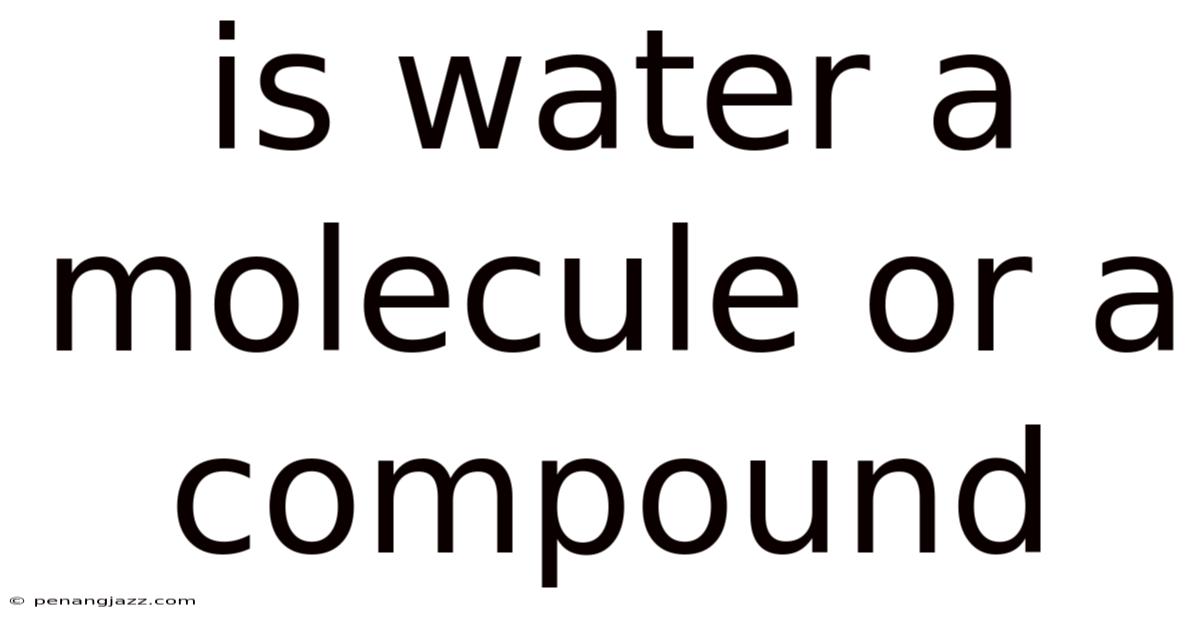 Is Water A Molecule Or A Compound