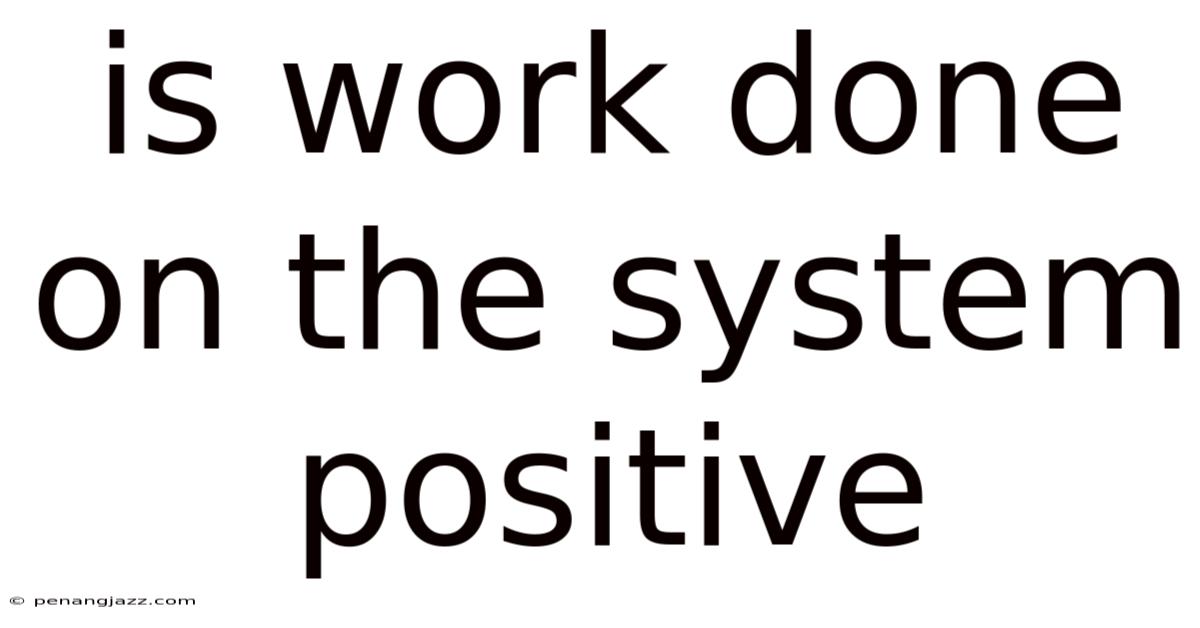 Is Work Done On The System Positive