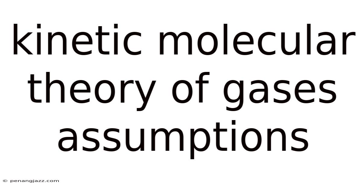 Kinetic Molecular Theory Of Gases Assumptions