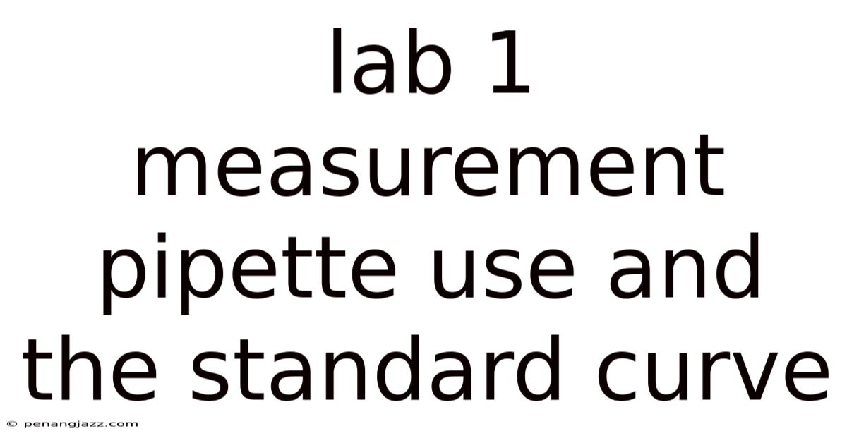 Lab 1 Measurement Pipette Use And The Standard Curve