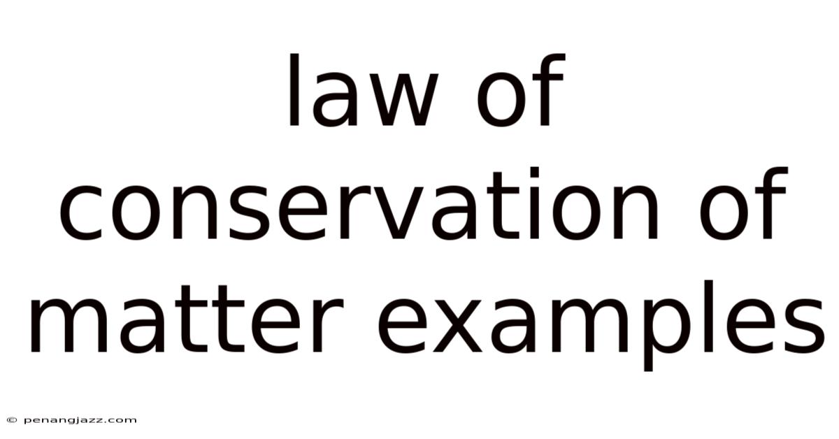 Law Of Conservation Of Matter Examples