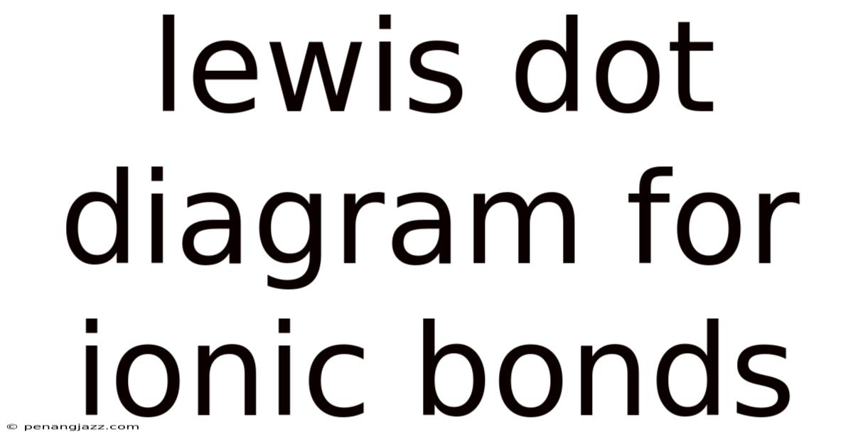 Lewis Dot Diagram For Ionic Bonds