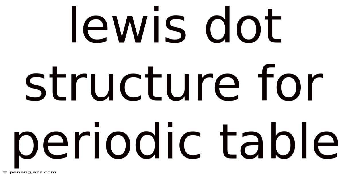 Lewis Dot Structure For Periodic Table