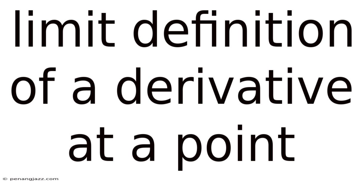 Limit Definition Of A Derivative At A Point