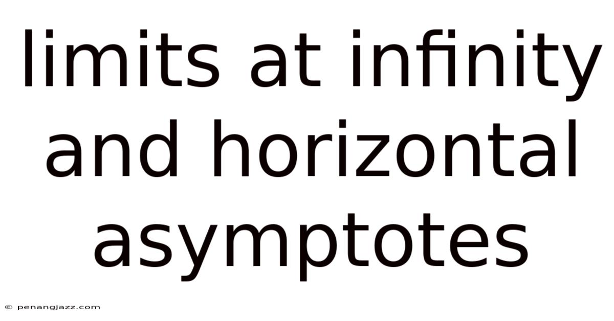 Limits At Infinity And Horizontal Asymptotes