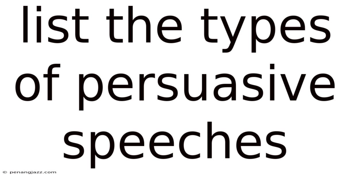 List The Types Of Persuasive Speeches