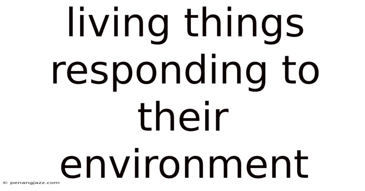 Living Things Responding To Their Environment