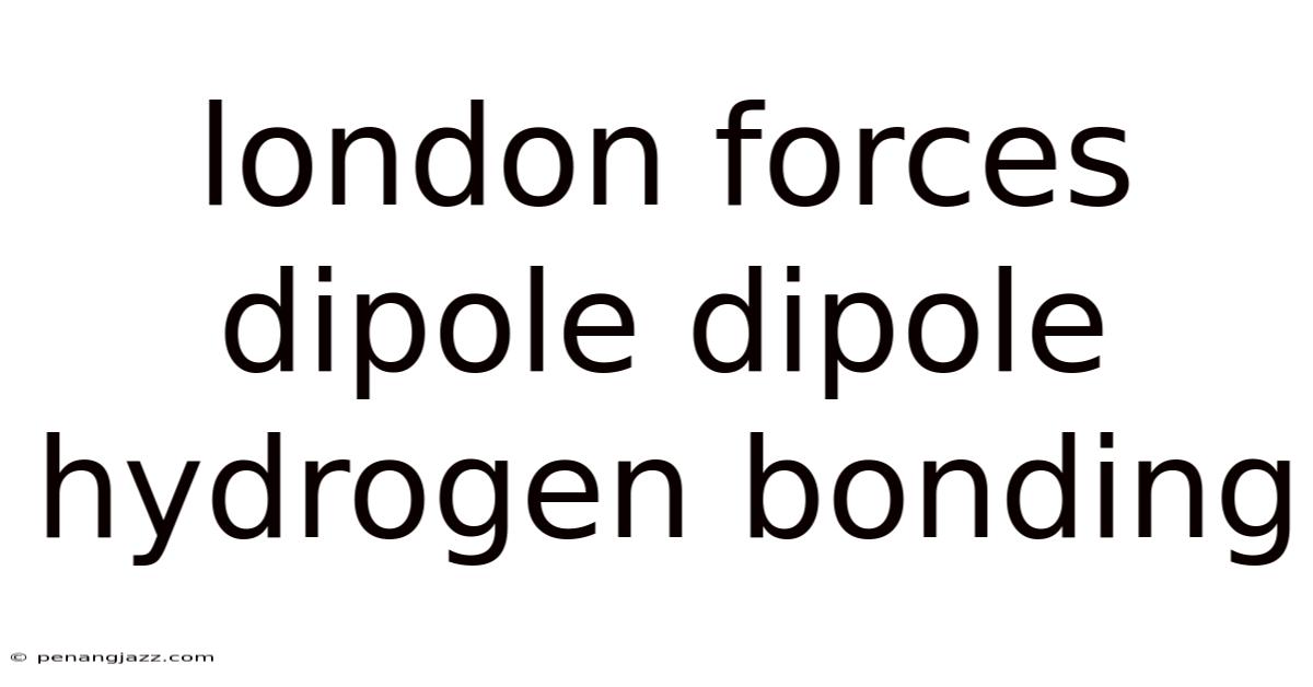 London Forces Dipole Dipole Hydrogen Bonding