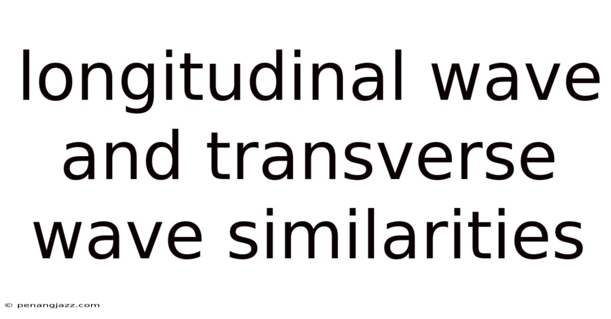 Longitudinal Wave And Transverse Wave Similarities