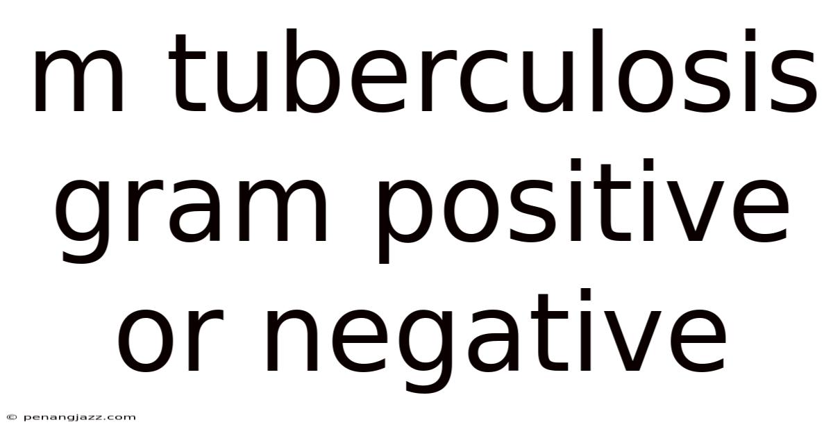 M Tuberculosis Gram Positive Or Negative