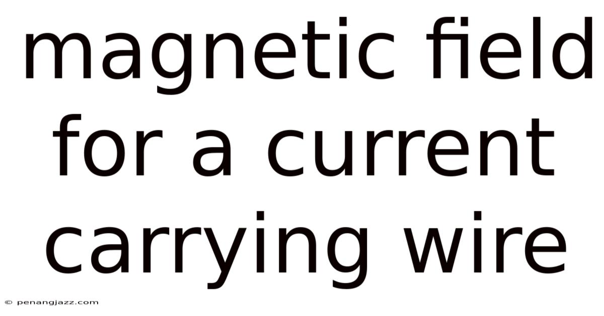 Magnetic Field For A Current Carrying Wire