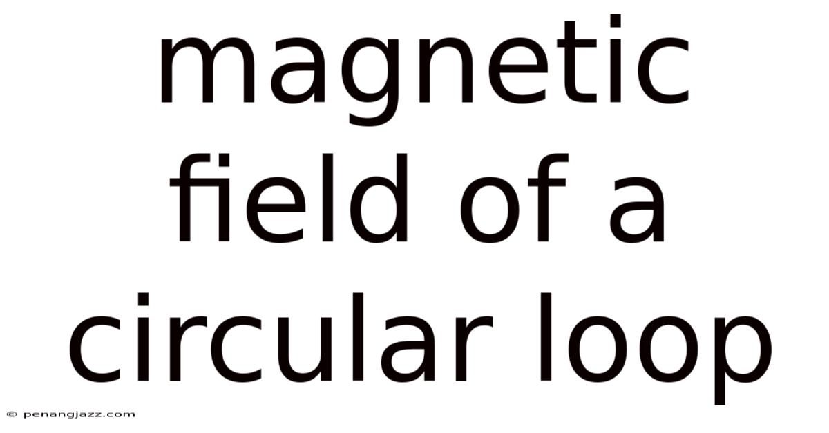 Magnetic Field Of A Circular Loop